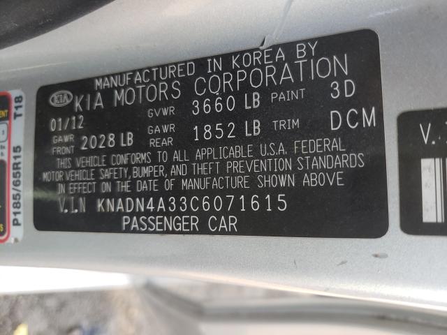 2012 KIA RIO EX KNADN4A33C6071615