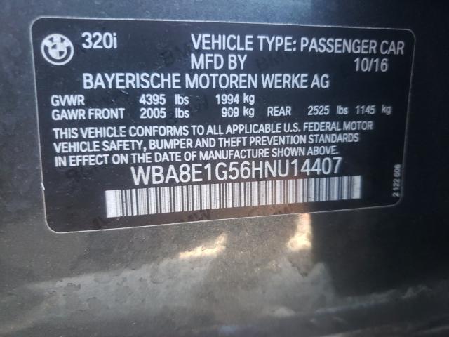 2017 BMW 320 I WBA8E1G56HNU14407