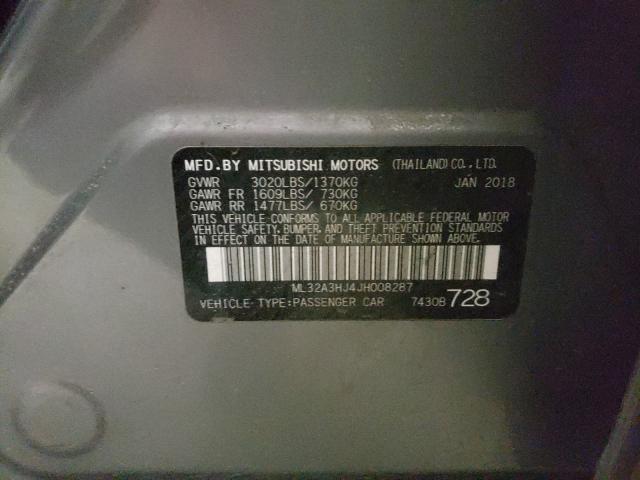 2018 MITSUBISHI MIRAGE ES ML32A3HJ4JH008287