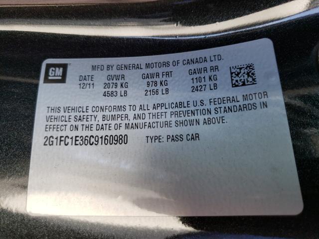 2012 CHEVROLET CAMARO LT 2G1FC1E36C9160980