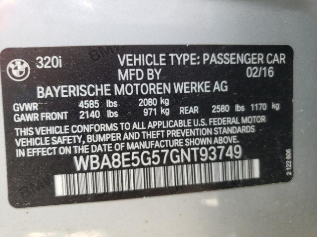 2016 BMW 320 XI WBA8E5G57GNT93749