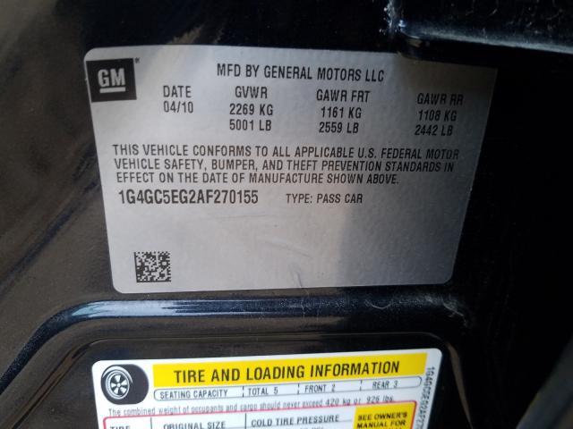 2010 BUICK LACROSSE C 1G4GC5EG2AF270155