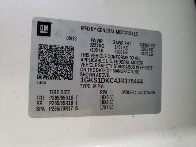 2018 GMC YUKON SLT 1GKS1DKC4JR375444