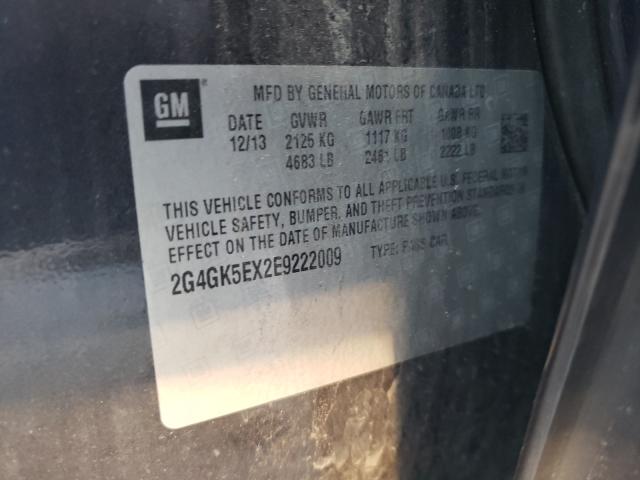 2014 BUICK REGAL 2G4GK5EX2E9222009