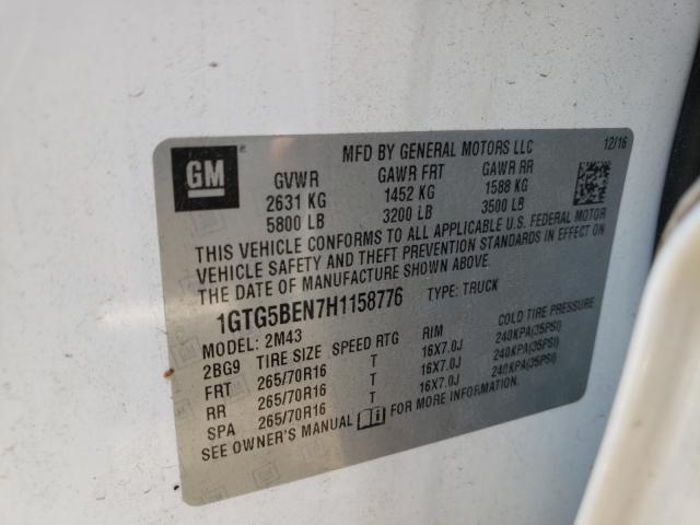 2017 GMC CANYON 1GTG5BEN7H1158776