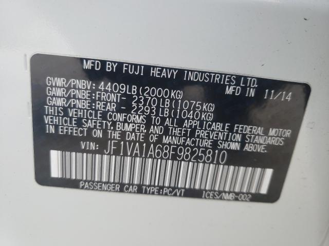 2015 SUBARU WRX JF1VA1A68F9825810