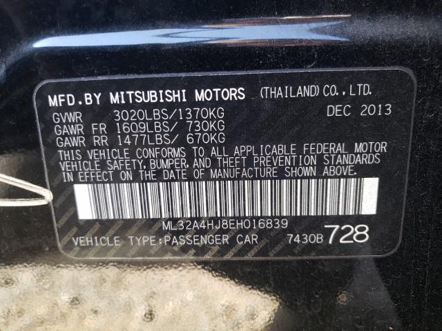 2014 MITSUBISHI MIRAGE ES ML32A4HJ8EH016839