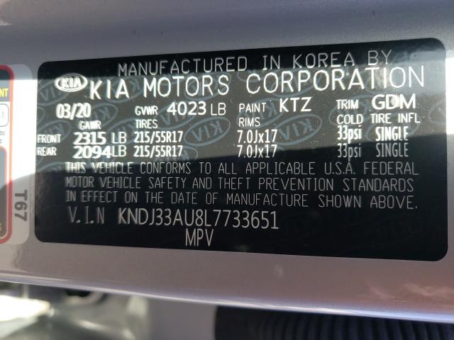 2020 KIA SOUL EX KNDJ33AU8L7733651