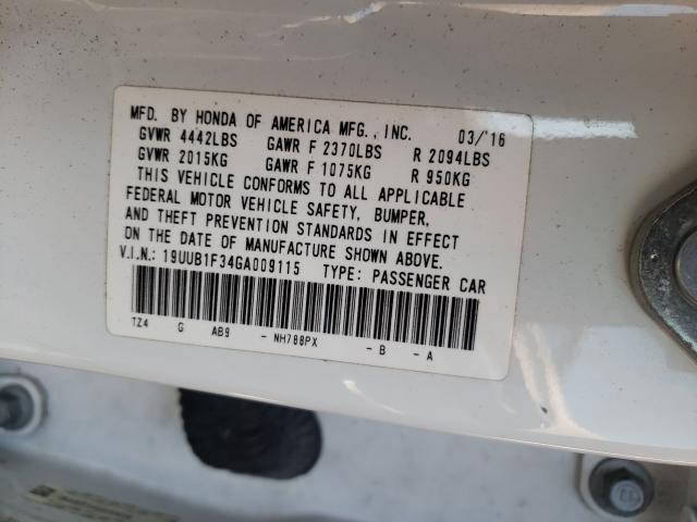 2016 ACURA TLX 19UUB1F34GA009115