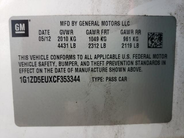 2012 CHEVROLET MALIBU  LT 1G1ZD5EUXCF353344