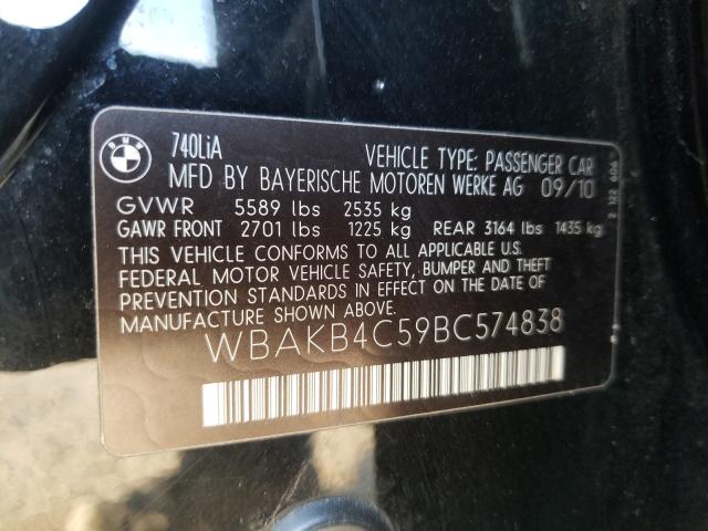 2011 BMW 740 LI WBAKB4C59BC574838