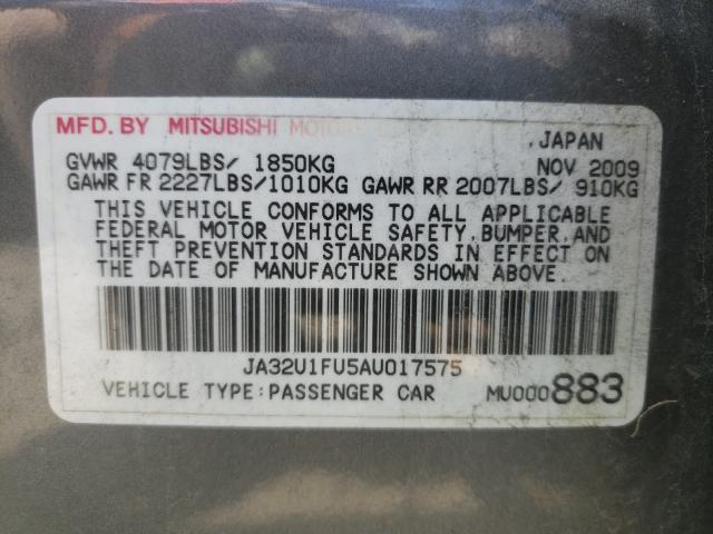 2010 MITSUBISHI LANCER DE JA32U1FU5AU017575