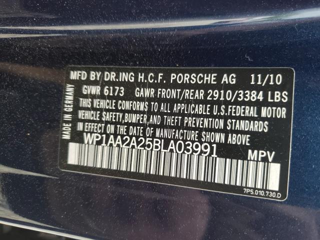 2011 PORSCHE CAYENNE WP1AA2A25BLA03991