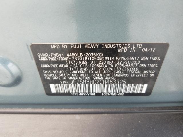 2012 SUBARU FORESTER T JF2SHBHC2CH463325