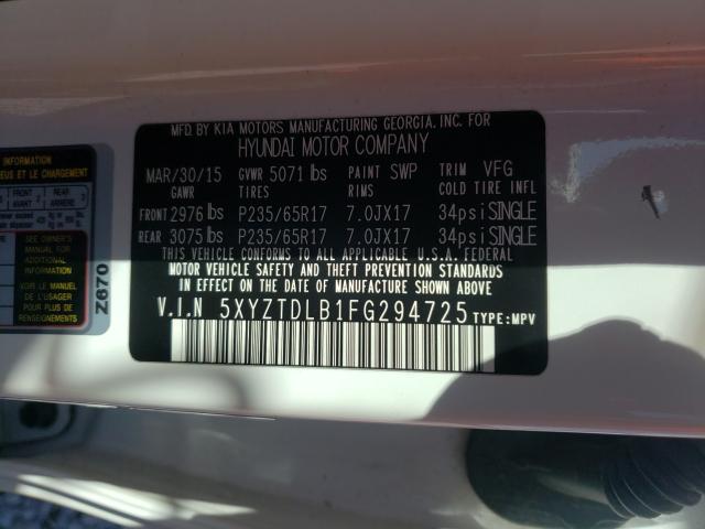 2015 HYUNDAI SANTA FE S 5XYZTDLB1FG294725