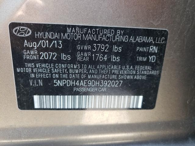 2013 HYUNDAI ELANTRA GL 5NPDH4AE9DH392027