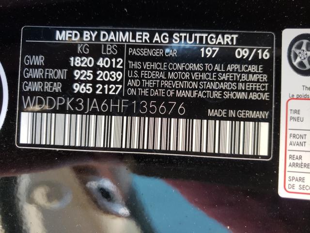 2017 MERCEDES-BENZ SLC 300 WDDPK3JA6HF135676