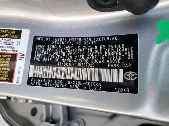 2018 TOYOTA AVALON XLE 4T1BK1EB1JU287325