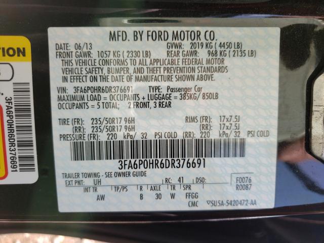 2013 FORD FUSION SE 3FA6P0HR6DR376691