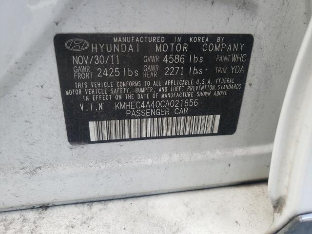 2012 HYUNDAI SONATA HYB KMHEC4A40CA021656