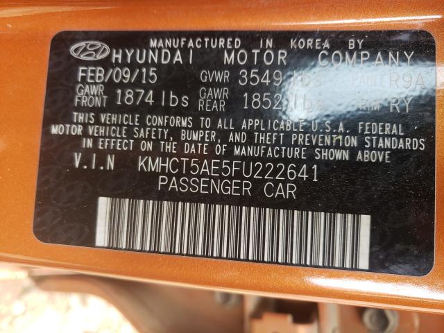 2015 HYUNDAI ACCENT GS KMHCT5AE5FU222641