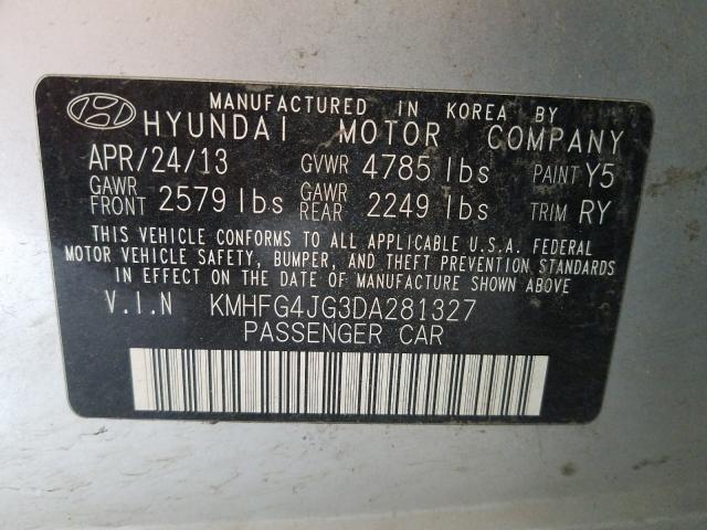 2013 HYUNDAI AZERA KMHFG4JG3DA281327