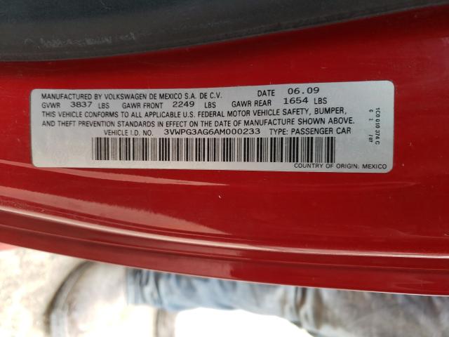 2010 VOLKSWAGEN NEW BEETLE 3VWPG3AG6AM000233
