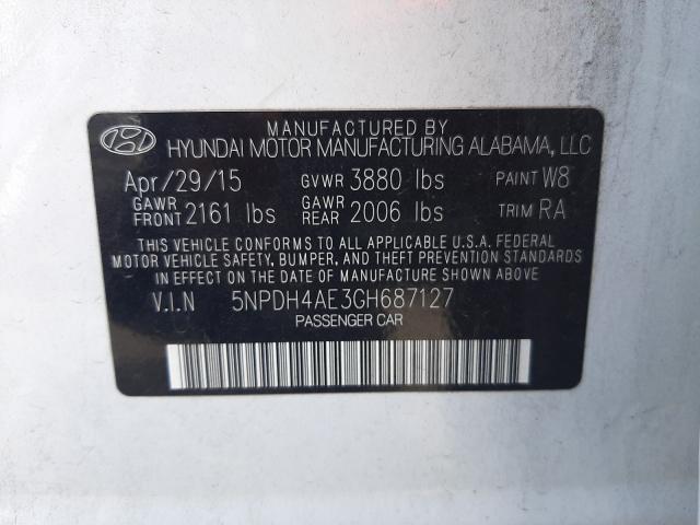 2016 HYUNDAI ELANTRA SE 5NPDH4AE3GH687127