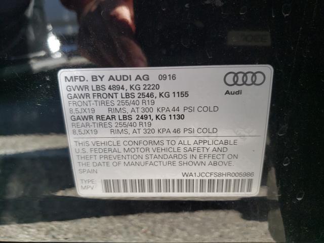 2017 AUDI Q3 PREMIUM WA1JCCFS8HR005986