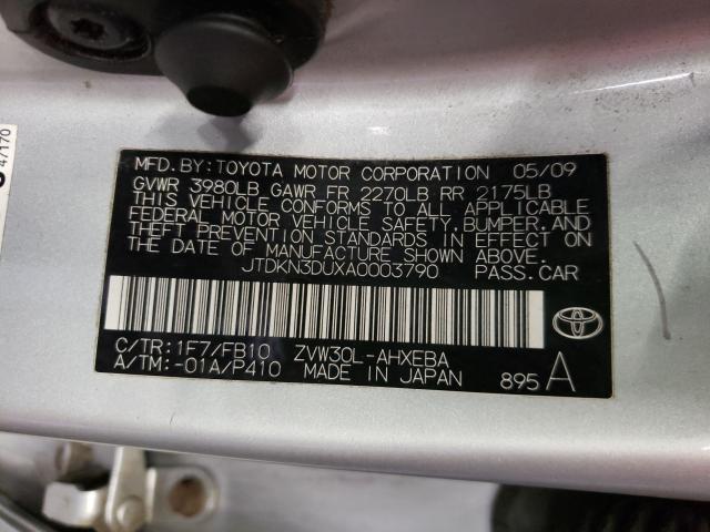 2010 TOYOTA PRIUS JTDKN3DUXA0003790