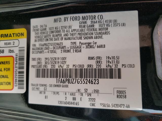 2016 FORD MUSTANG SH 1FA6P8JZ7G5524623