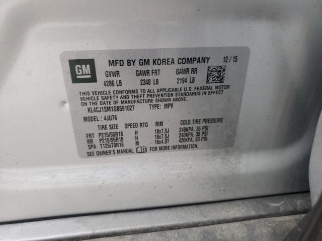 2016 BUICK ENCORE SPO KL4CJ1SM1GB591027