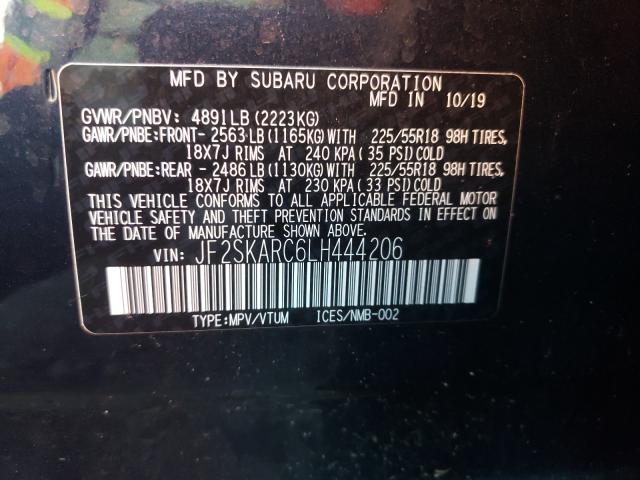 2020 SUBARU FORESTER S JF2SKARC6LH444206