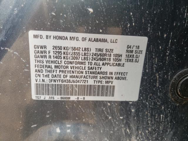 2018 HONDA PILOT EX 5FNYF6H38JB047721