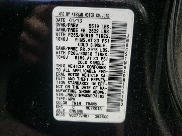 2013 INFINITI FX37 JN8CS1MW4DM174183