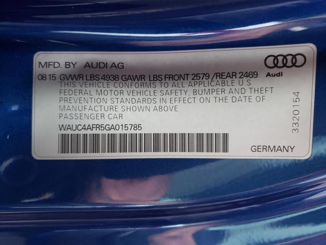 2016 AUDI S5 PREMIUM WAUC4AFR5GA015785