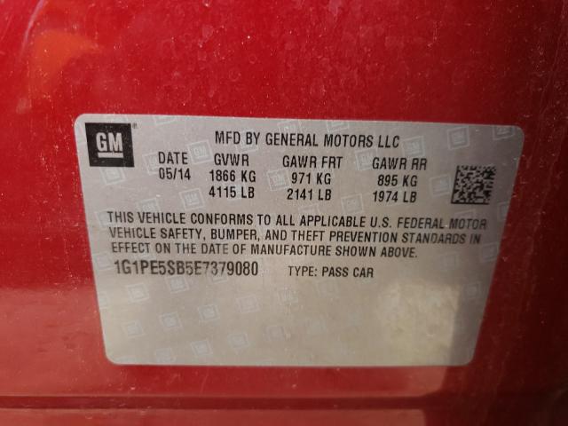 2014 CHEVROLET CRUZE LT 1G1PE5SB5E7379080