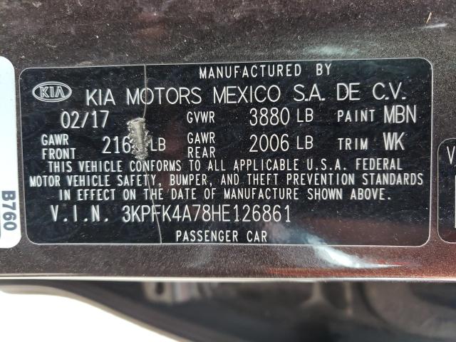 2017 KIA FORTE 3KPFK4A78HE126861