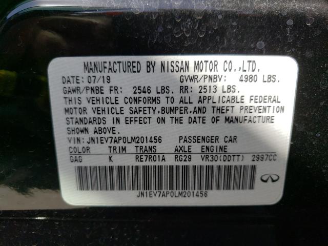 2020 INFINITI Q50 PURE JN1EV7AP0LM201456