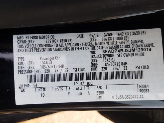 2018 FORD FIESTA SE 3FADP4BJ8JM129019