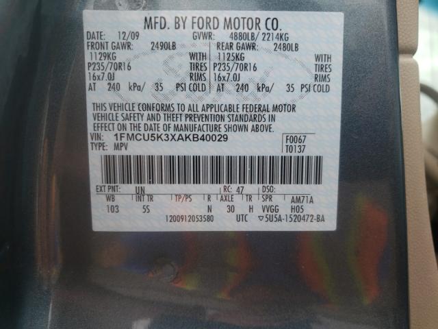 2010 FORD ESCAPE HYB 1FMCU5K3XAKB40029