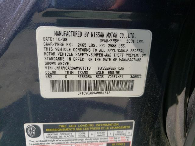 2010 INFINITI M35 BASE JN1CY0AR9AM961518