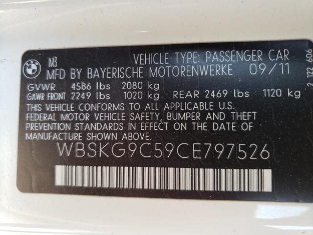 2012 BMW M3 WBSKG9C59CE797526