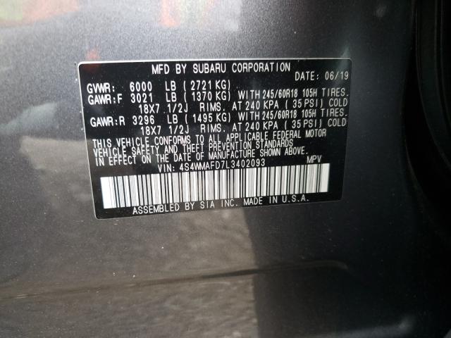 2020 SUBARU ASCENT PRE 4S4WMAFD7L3402093