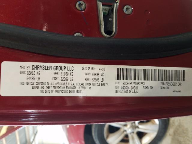 2010 DODGE CALIBER SX 1B3CB4HA7AD592293