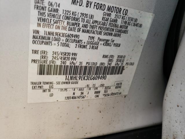 2014 LINCOLN MKS 1LNHL9EK3EG609490
