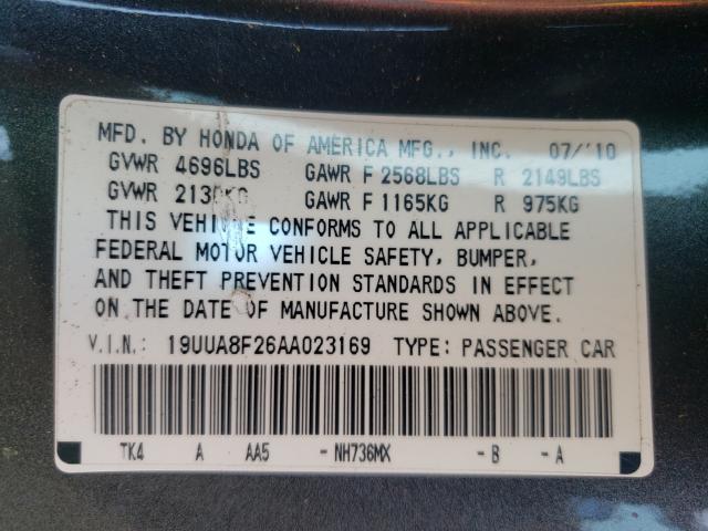 2010 ACURA TL 19UUA8F26AA023169