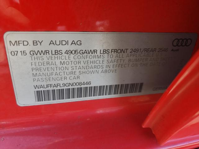 VIN WAUFFAFL9GN008446 2016 Audi A4, Premium Plus S-... no.10