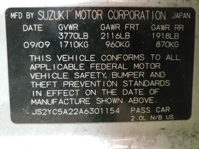 2010 SUZUKI SX4 LE JS2YC5A22A6301154