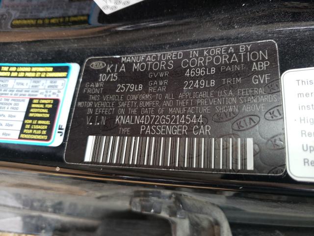 2016 KIA CADENZA LU KNALN4D72G5214544
